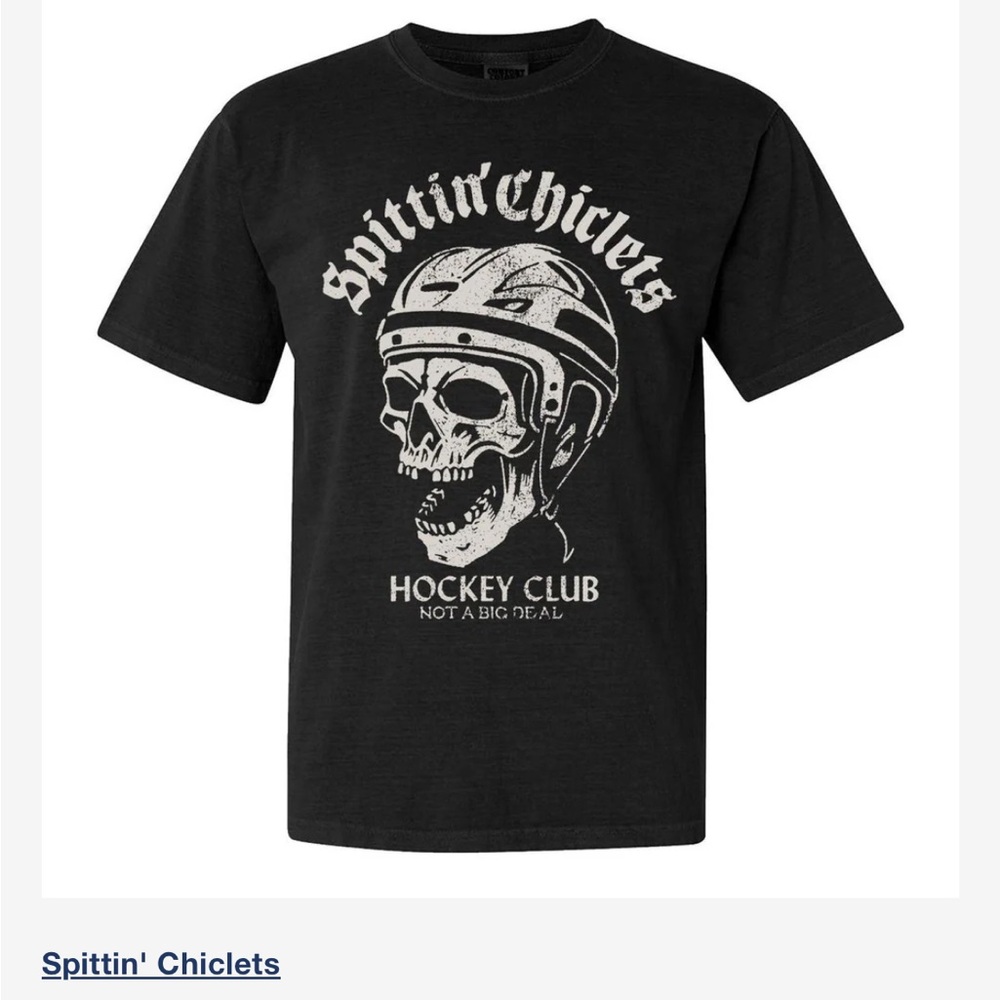 Men’s Spittin Chicklets Hockey Club Black t shirt new